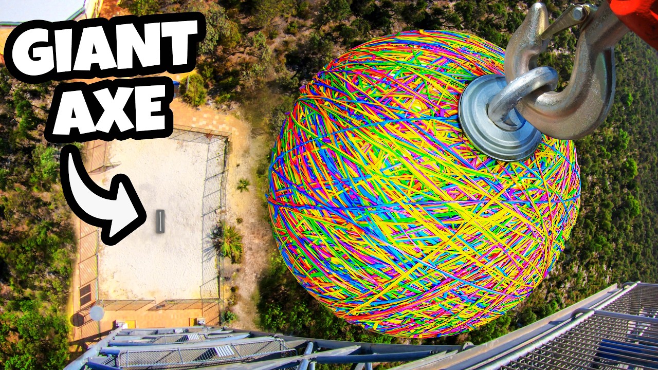 200kg Rubber Band Ball Vs Giant Axe (Our Greatest Slow Mo... Again?)