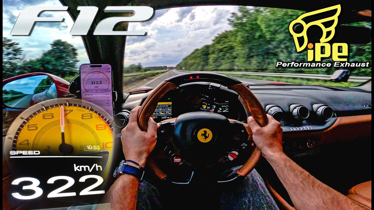 322KM/H AUTOBAHN RUN in a FERRARI F12 w/ IPE X-PIPE by AutoTopNL
