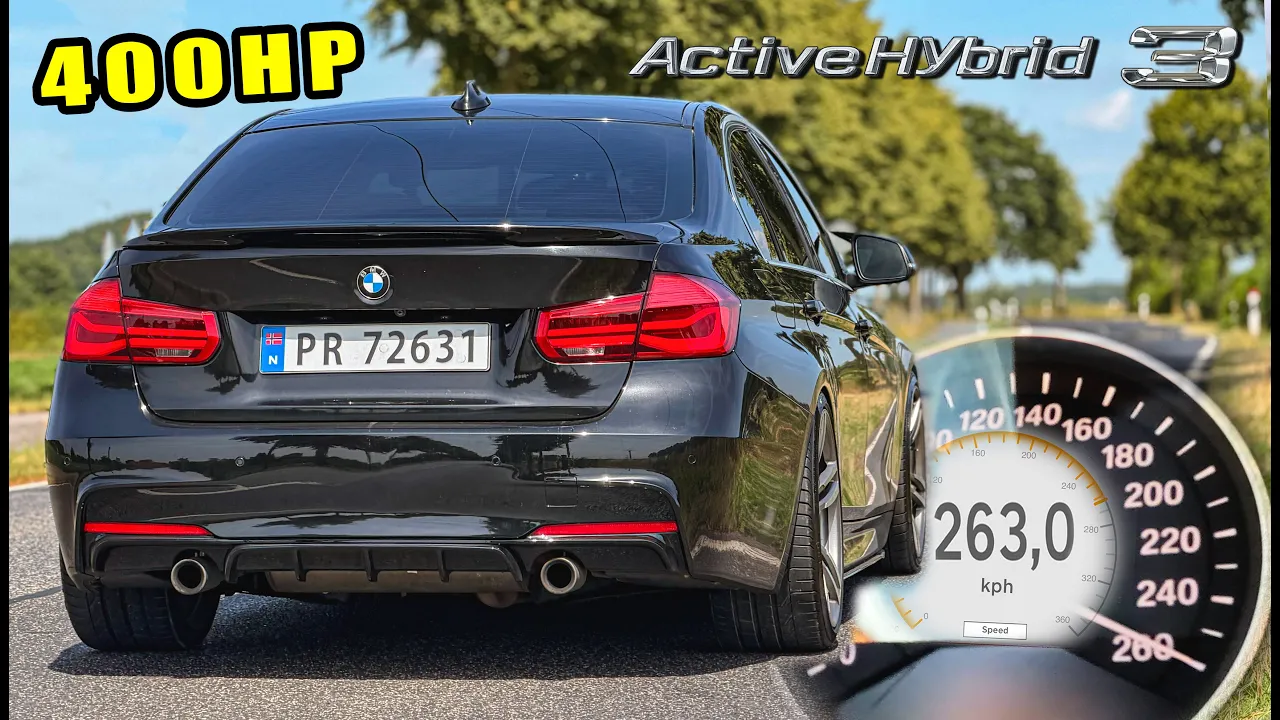400HP BMW 3 ActiveHybrid N55 // SOUND 0-100 100-200 & TOP SPEED on AUTOBAHN
