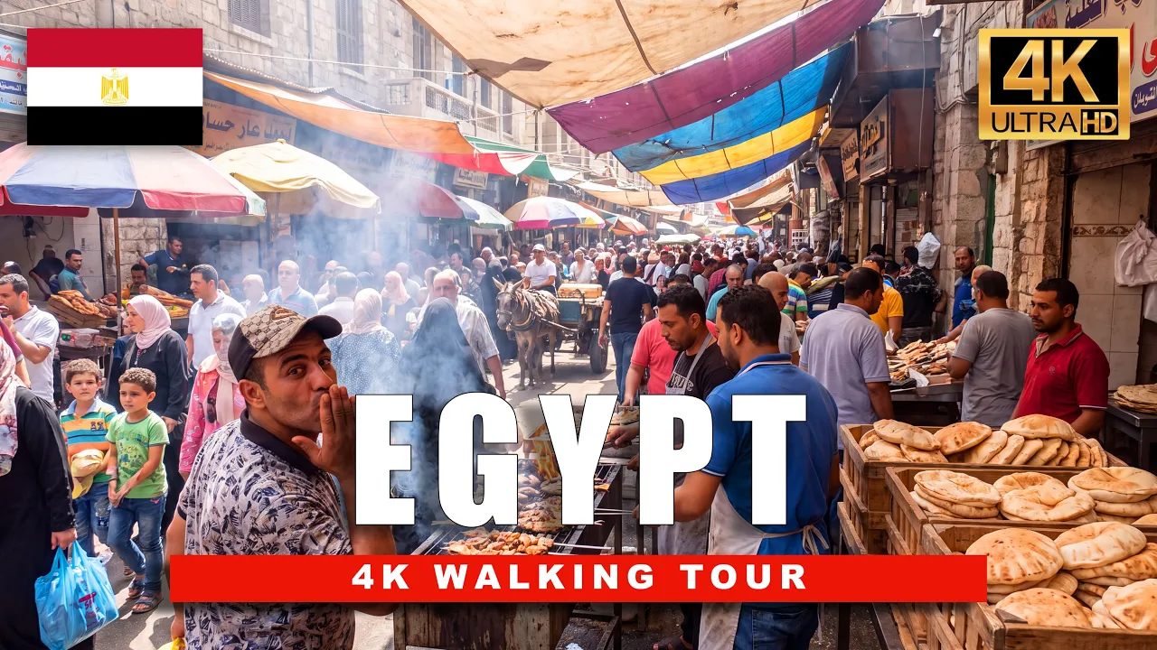 🇪🇬 4K Alexandria Egypt Walking Tour – Local Markets, Street Food & City Life