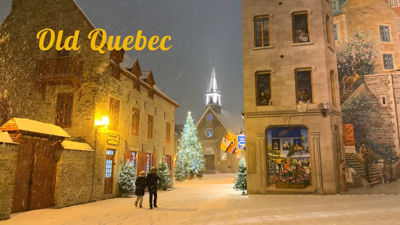 [4K]🇨🇦 Alice in Winter Wonderland⛄❄ | Midnight Snowfall in Old Quebec City, Canada | Dec. 2025