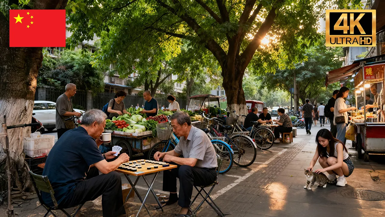 4K CHINA Walking Tour 🇨🇳 Slow Streets, Relaxing Tea Houses & Street Food | 4K China