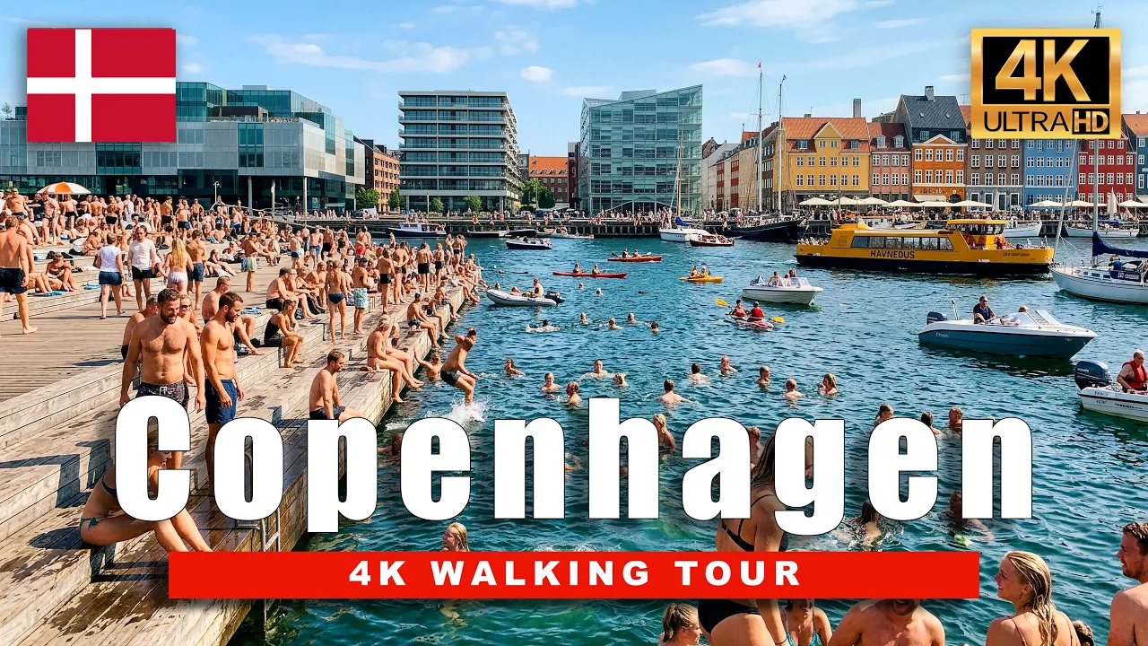 🇩🇰 4K Copenhagen, Denmark 🇩🇰 | Summer Walking Tour, Harbour & City Life | Traveling Around Europe