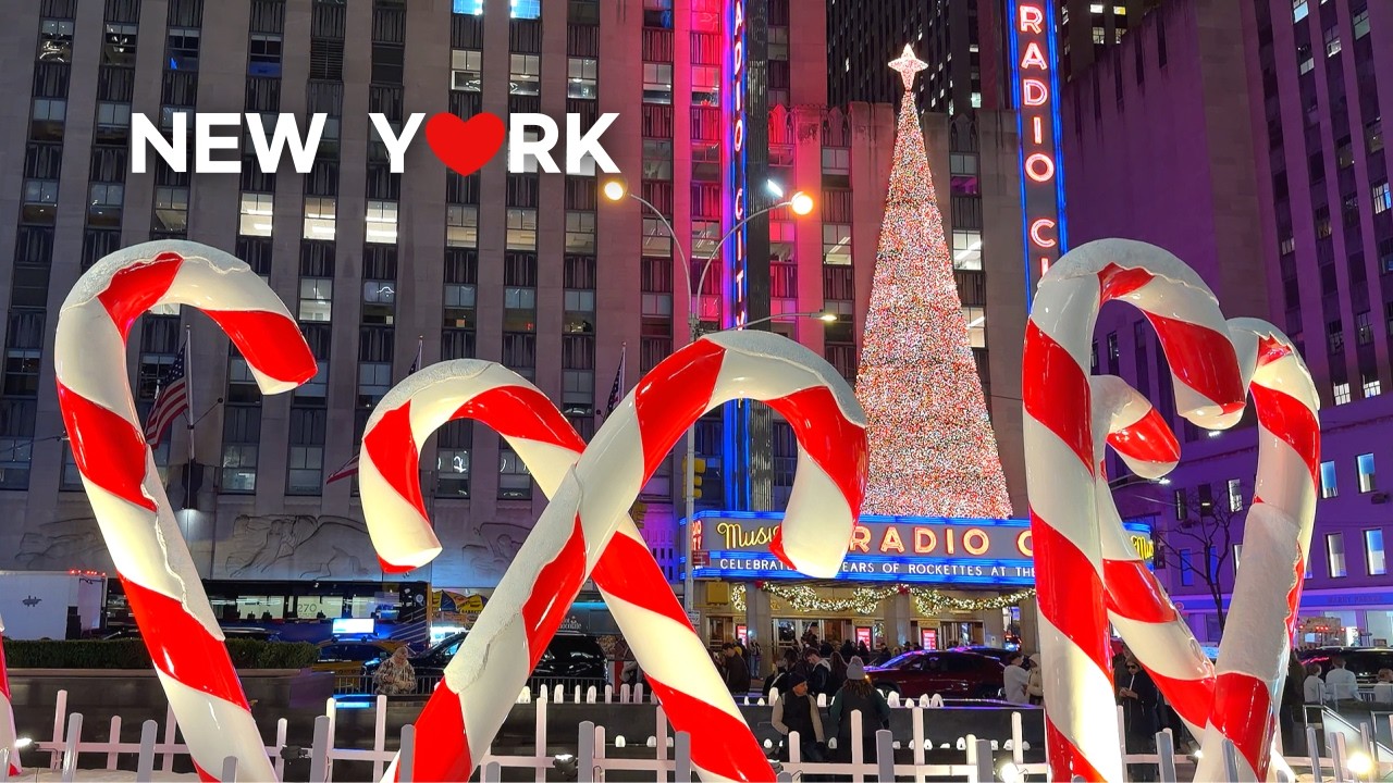[4K] 🇺🇸 NYC Christmas Lights & Festive Walk 🎄💂🏼 — Midtown Manhattan Holiday Magic ✨🎁 | 2025