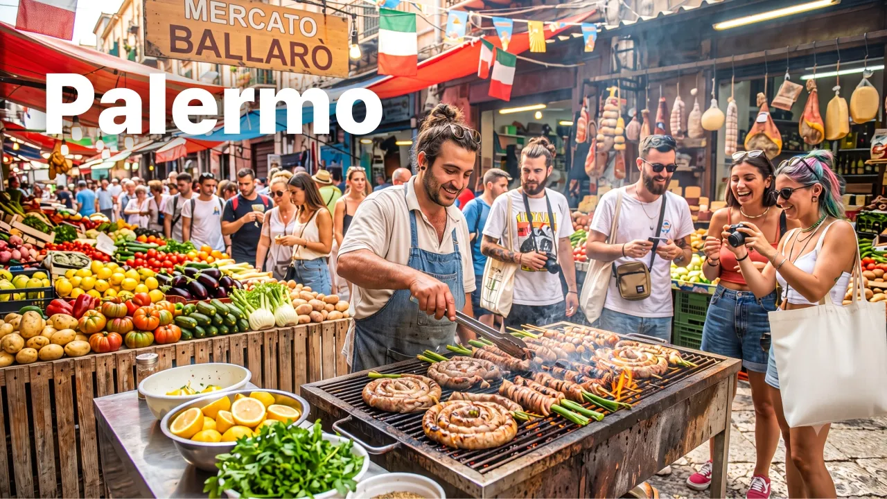 🇮🇹 [4K] Palermo, Sicily Walking Tour | Ballarò Market, Street Food & Historic Center