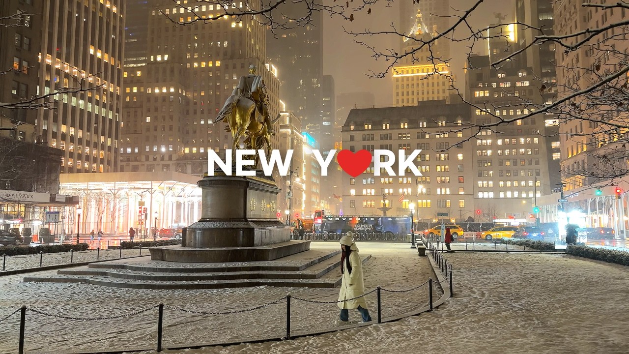 [4K] 🇺🇸 Snowy Night Stroll in Central Park & 5th Ave, NYC ⛄❄️ | Jan 2026