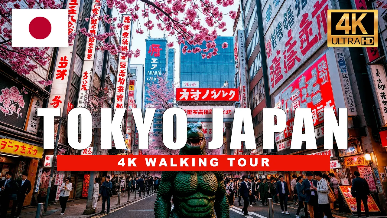 4K Tokyo Japan | Complete Spring Walking Tour Through Cherry Blossoms & Iconic Streets
