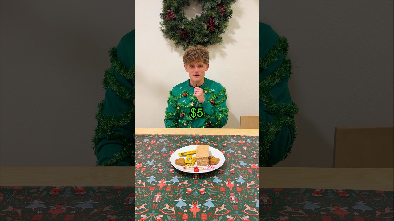$5 vs. $100 gingerbread house