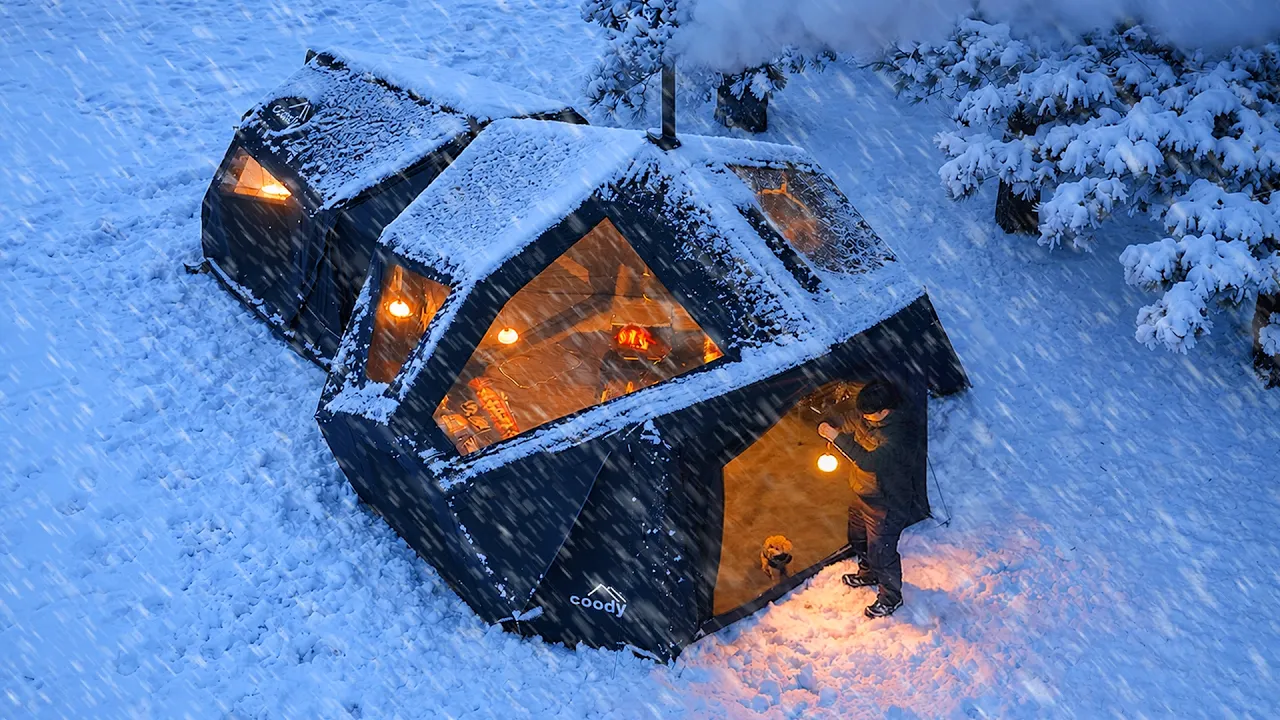 7 Days of Heavy Snow Camping with My Dog . Binge Watching ASMR