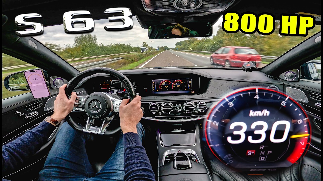 800HP Mercedes AMG S63 HITS 330 KM/H on the AUTOBAHN!