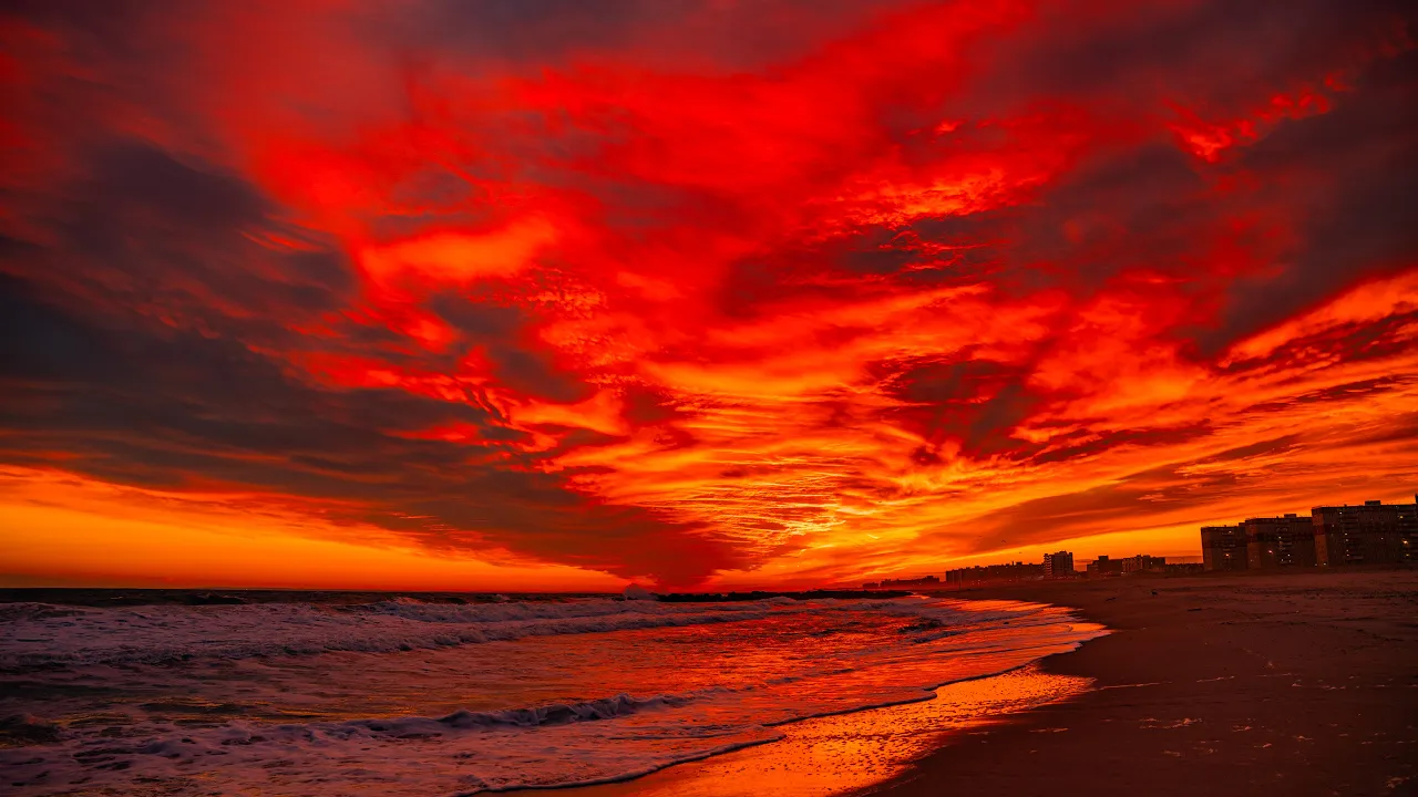 8K HDR New York Sunsets & Sunrises | Relaxing Shoreline Nature Sounds – Part 2