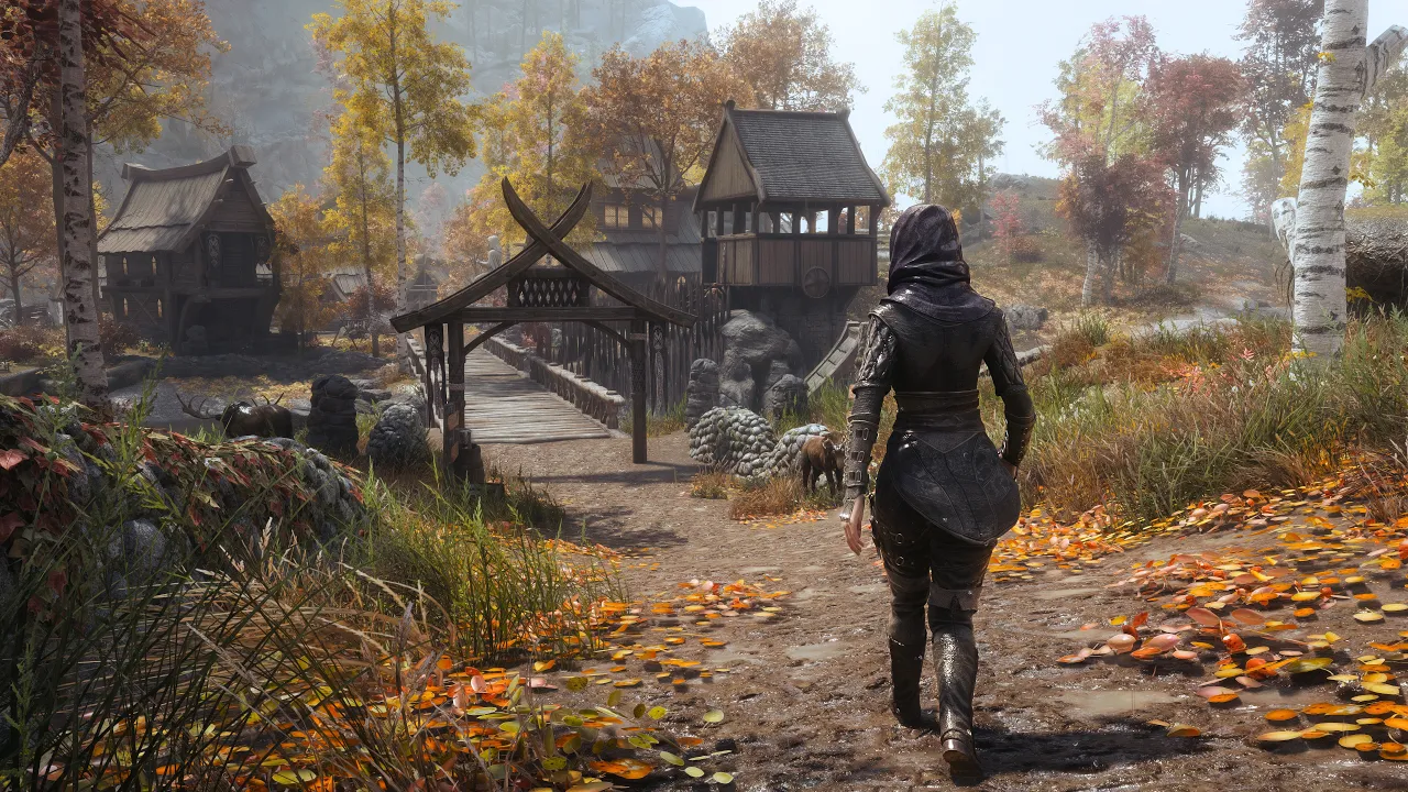 A long walk through Skyrim in the autumn rain. 🍂