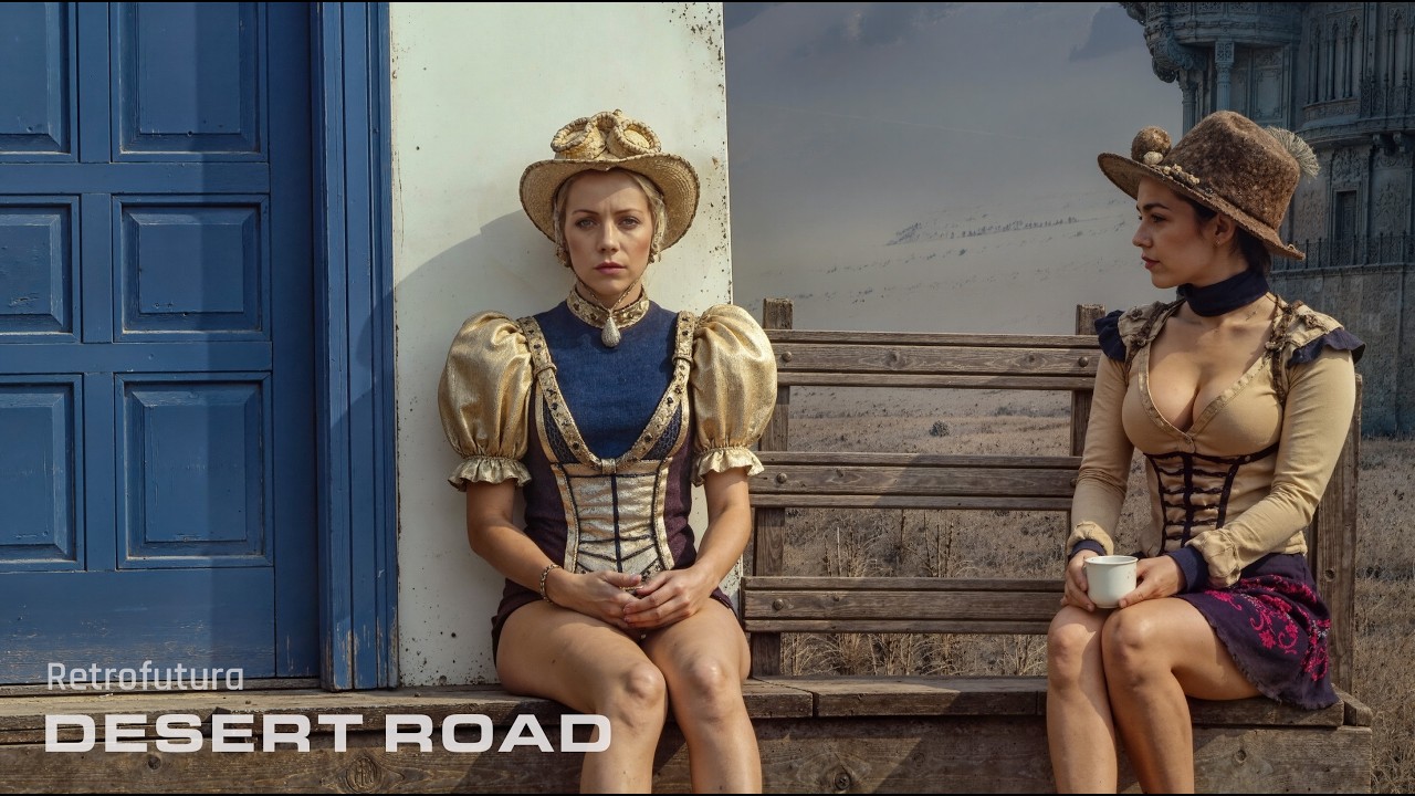 A Steampunk Road Journey Across the Monument Desert | AI 4K - Retrofutura