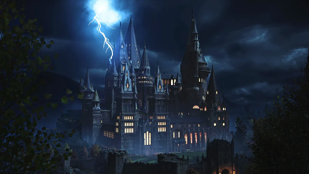 A Stormy Autumn Night at Hogwarts Castle | Cinematic Tour