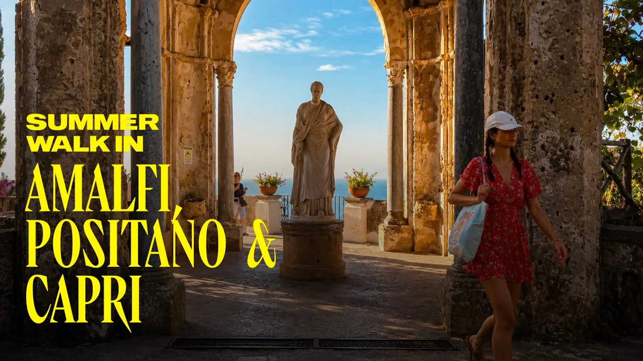 Amalfi Coast Summer Walk 4K 60FPS | Positano, Ravello, Capri & Amalfi Italy