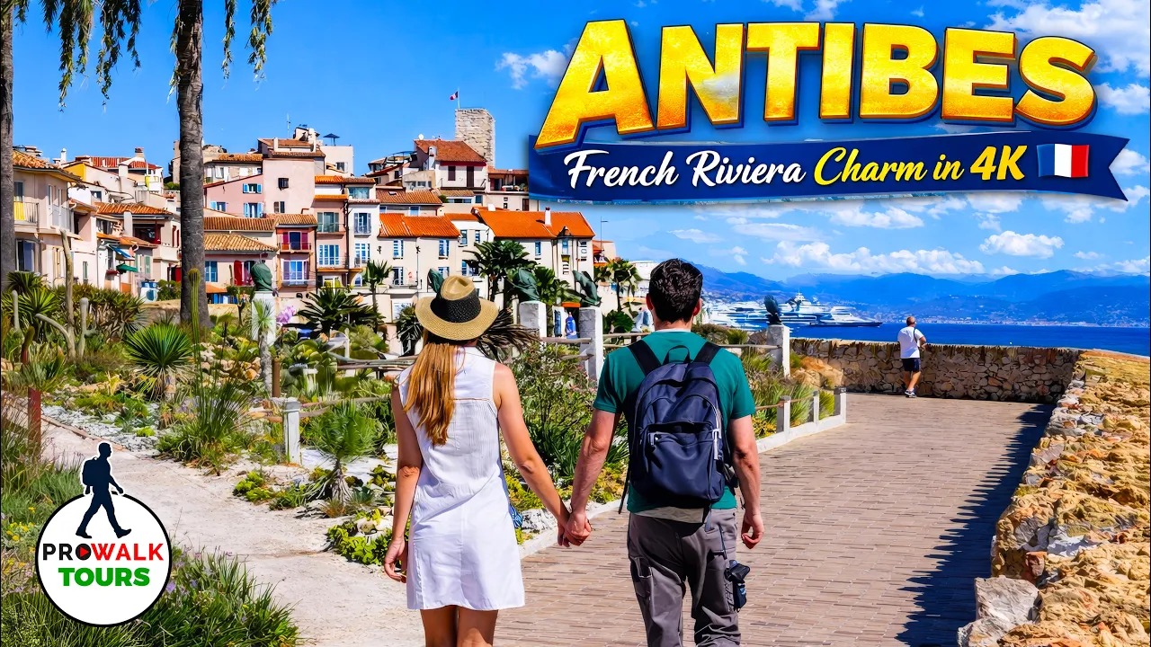 Antibes Old Town & Waterfront Walking Tour | French Riviera Charm in 4K