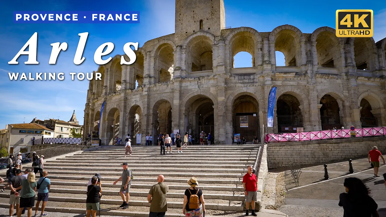 Arles, France Walking Tour 🇫🇷 | Roman Amphitheatre, Wednesday Market & Van Gogh Sites | 4K