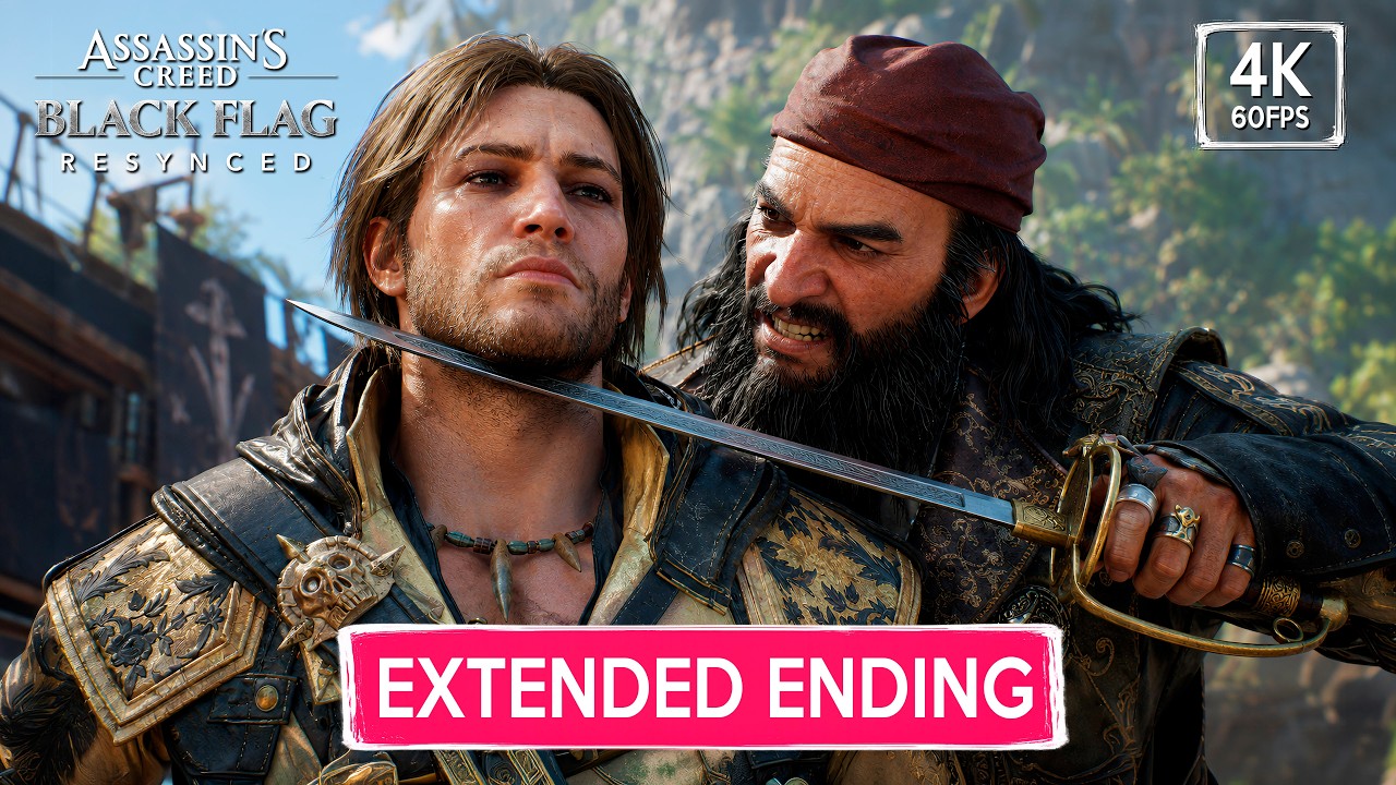 ASSASSIN'S CREED BLACK FLAG RESYNCED New Extended Ending | EPIC FINAL BATTLE against Pirate Hunter