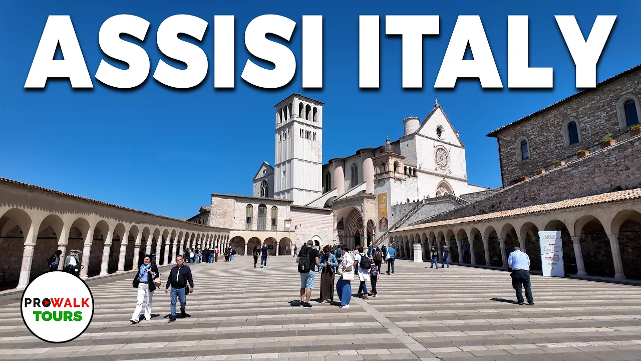 Assisi, Italy 🇮🇹 4K Walking Tour — Basilica of St. Francis, Rocca Maggiore & Medieval Streets