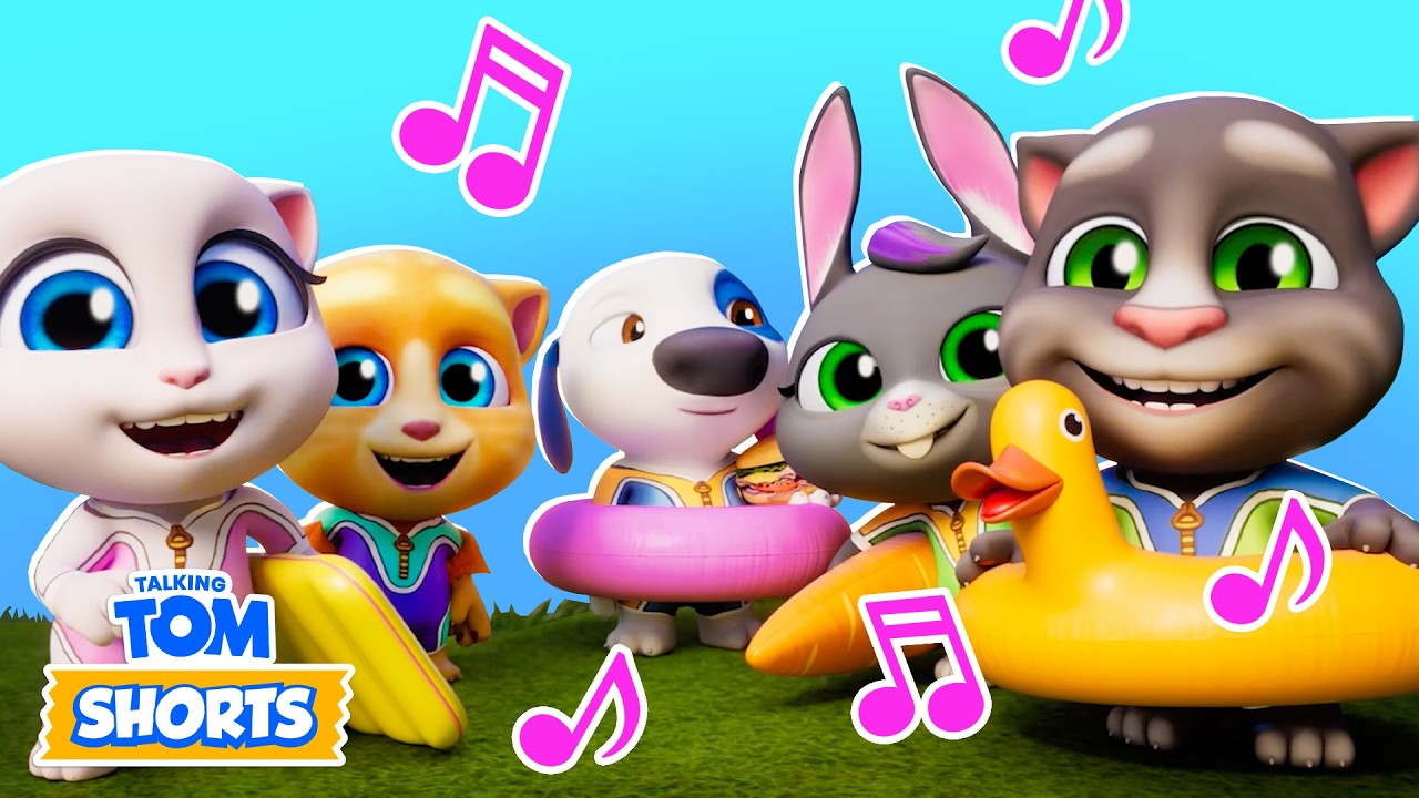 ☀️🎵 Beach in the Backyard 🎵☀️ Talking Tom Shorts | Music for Kids
