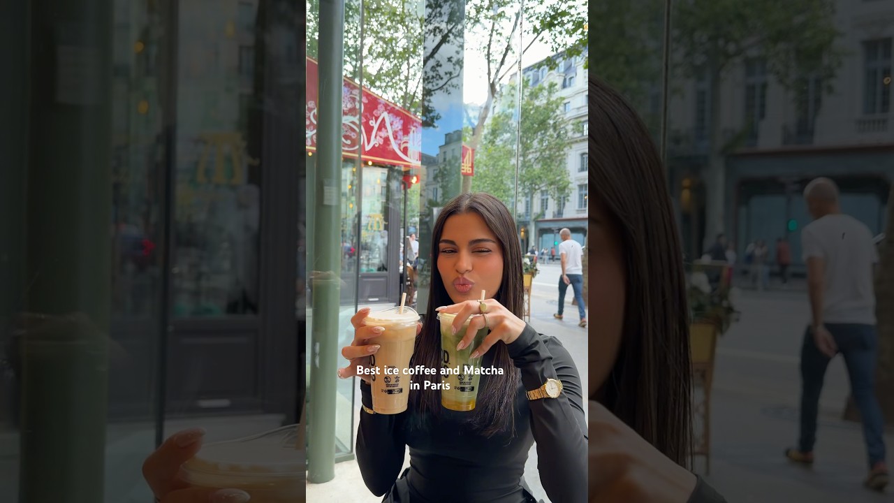 Best iced coffee and matcha in Paris🇫🇷Good News cafe (7Bd de la Madeleine) #icecoffee #matcha