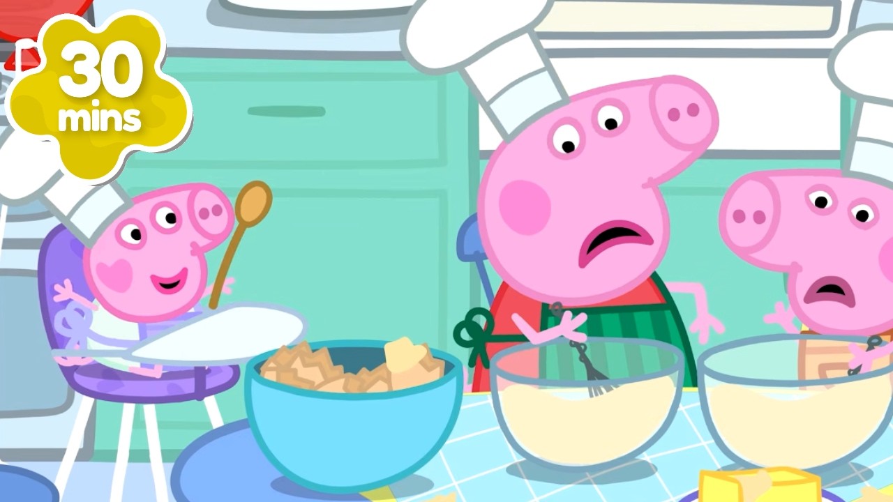 Big SISTER Peppa teaches Baby Evie how to bake a CAKE 🧁 ! Peppa Pig Tales Episodes | 30 Minutes