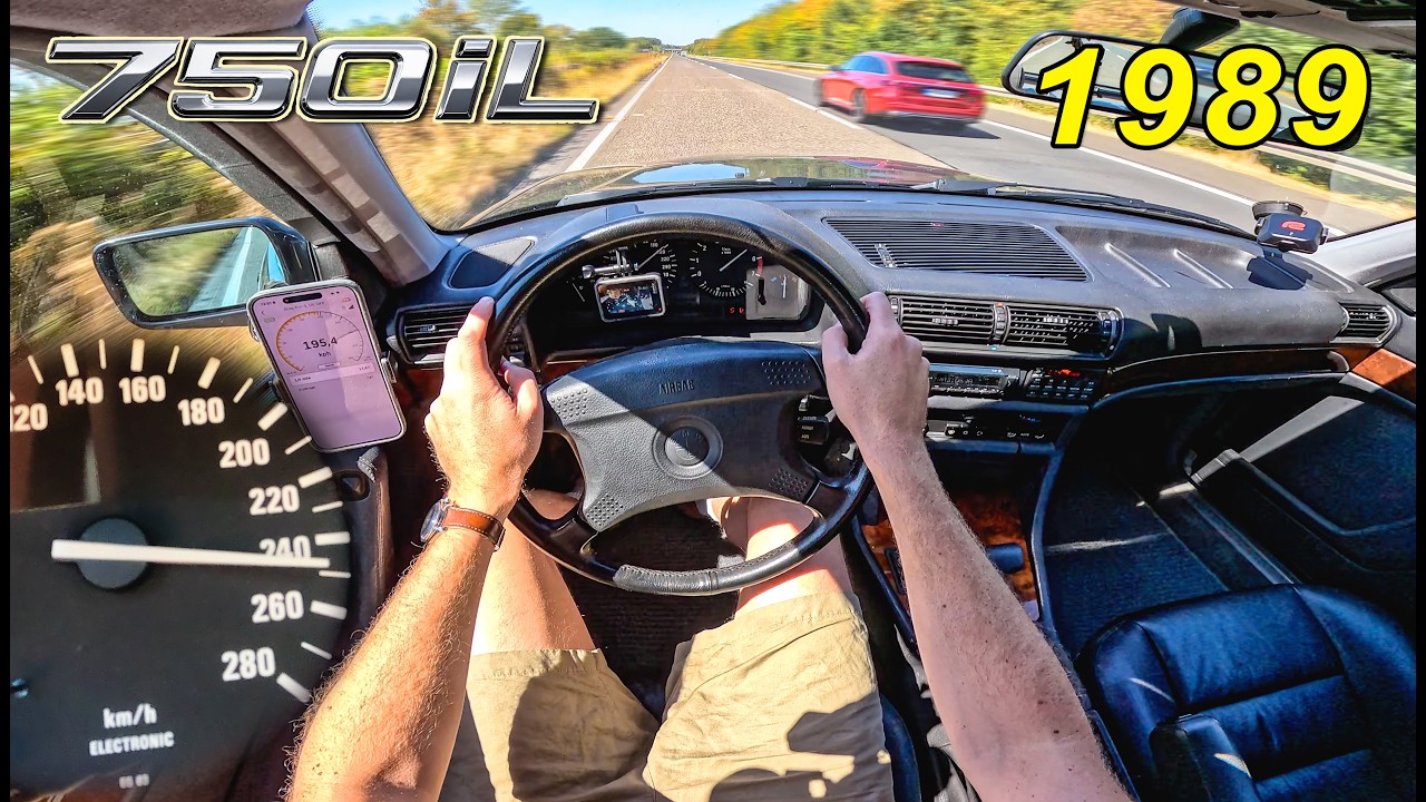BMW 750iL 5.0 V12 CHASING TOP SPEED on AUTOBAHN after 37 YEARS!