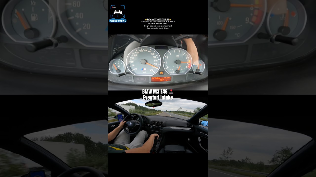 BMW M3 E46 @Eventuri Intake // TOP SPEED on AUTOBAHN