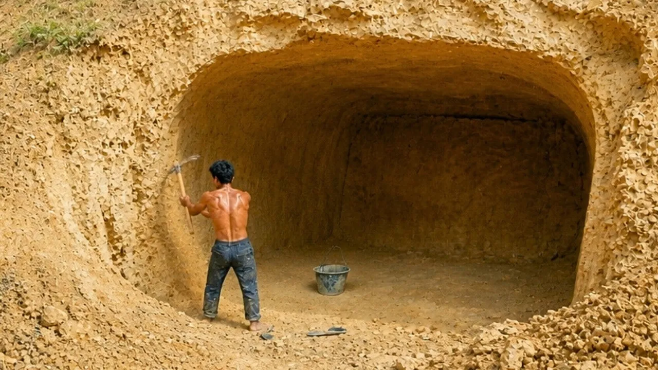Brothers Build Underground SWIMMING POOL In Jungles With Living Room | Process By ‪@PrimitiveTool‬