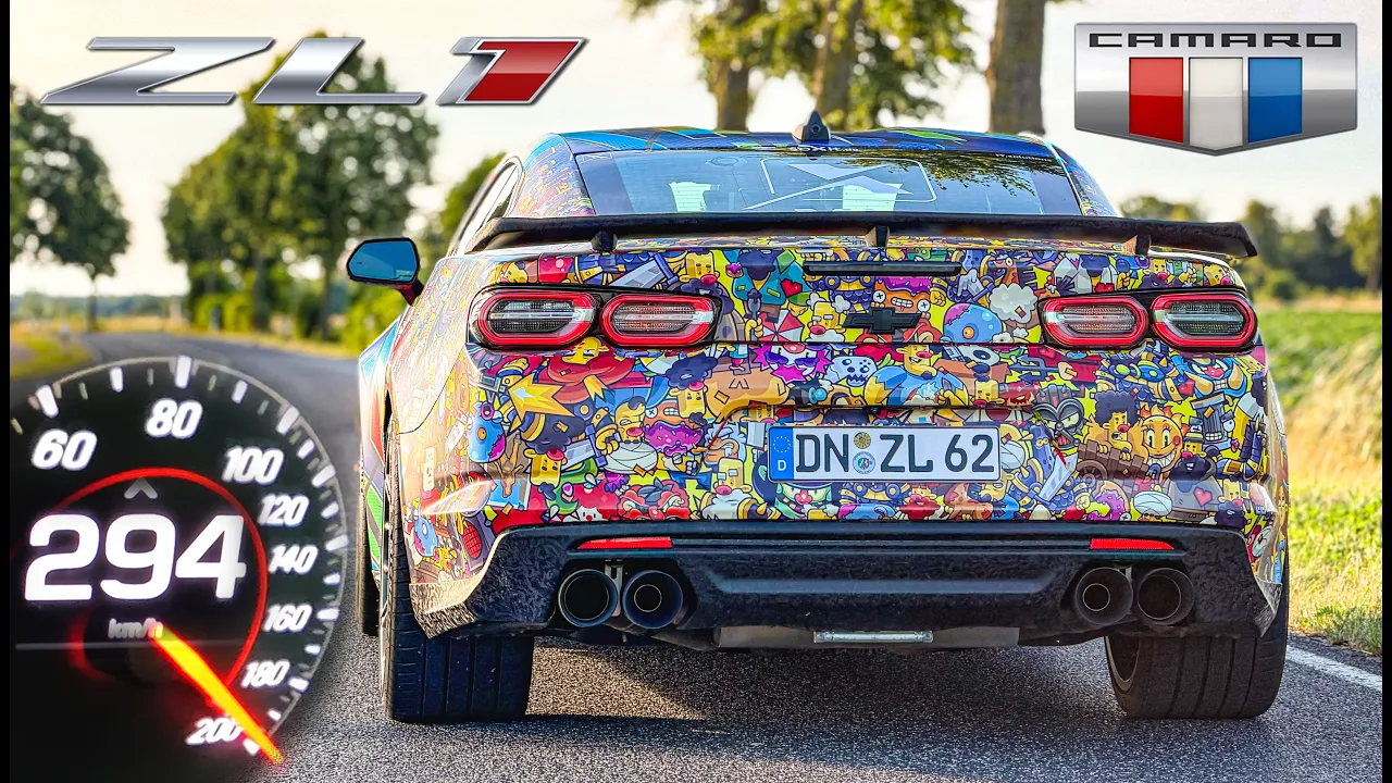 CAMARO ZL1 6.2 V8 SUPERCHARGED || SOUND 0-100 100-200 ACCELERATION on AUTOBAHN