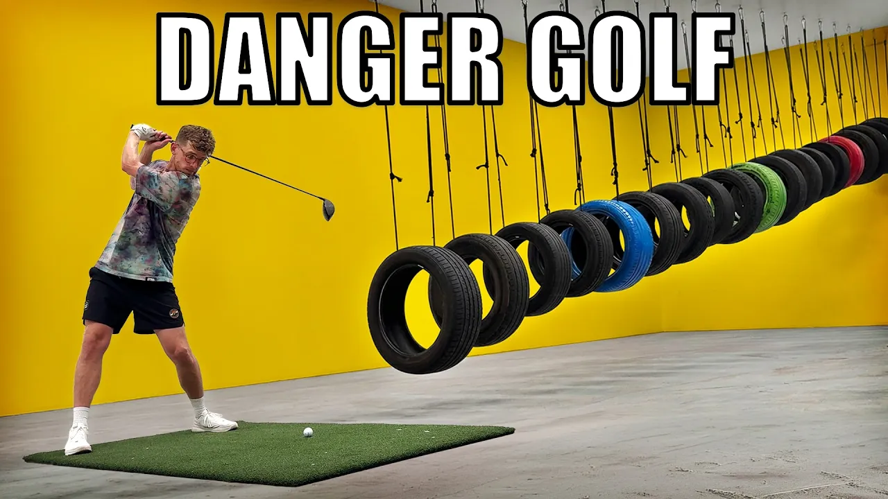 Can We Hit A Golf Ball Through 20 TIRES?