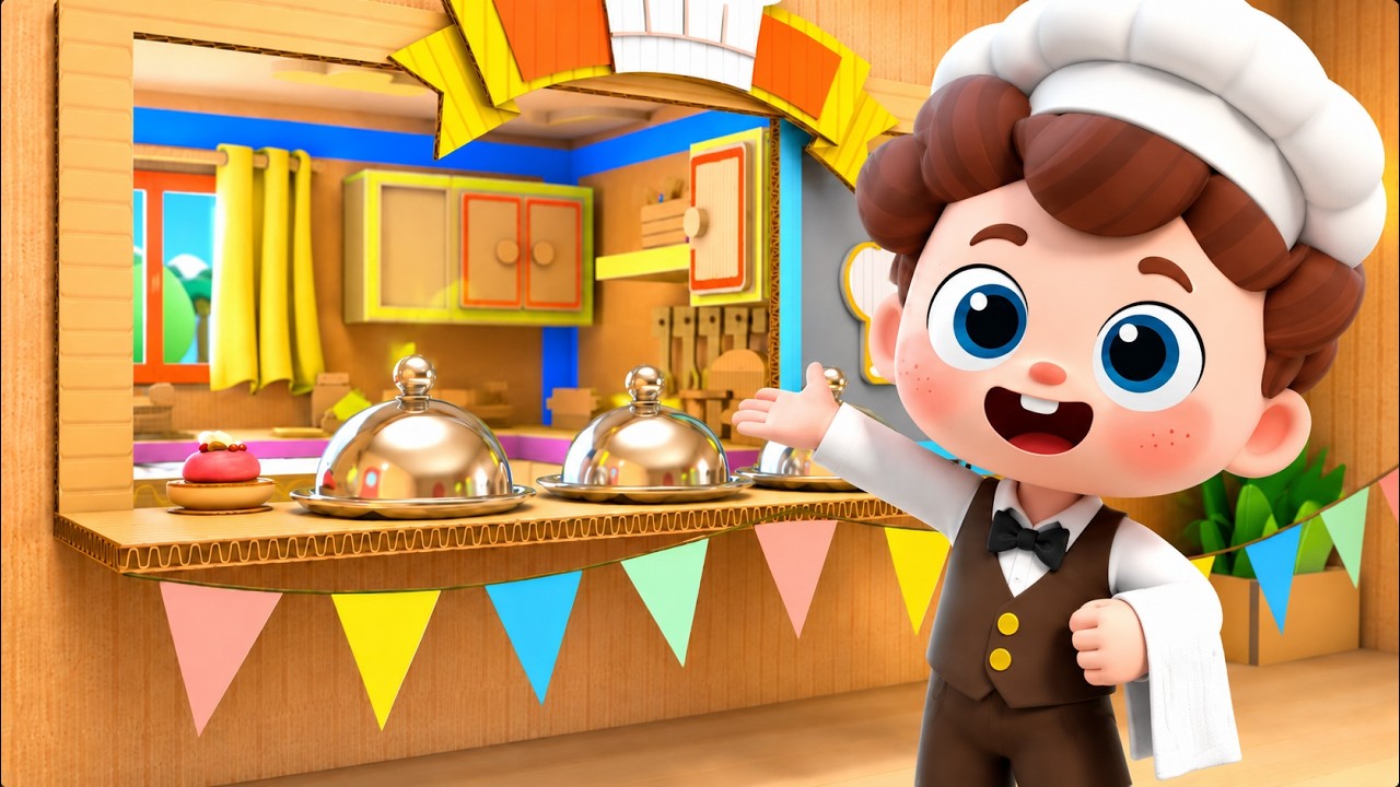 Cardboard Restaurant | Learn Healthy Habits | Nursery Rhymes & Kids Songs | BabyBus