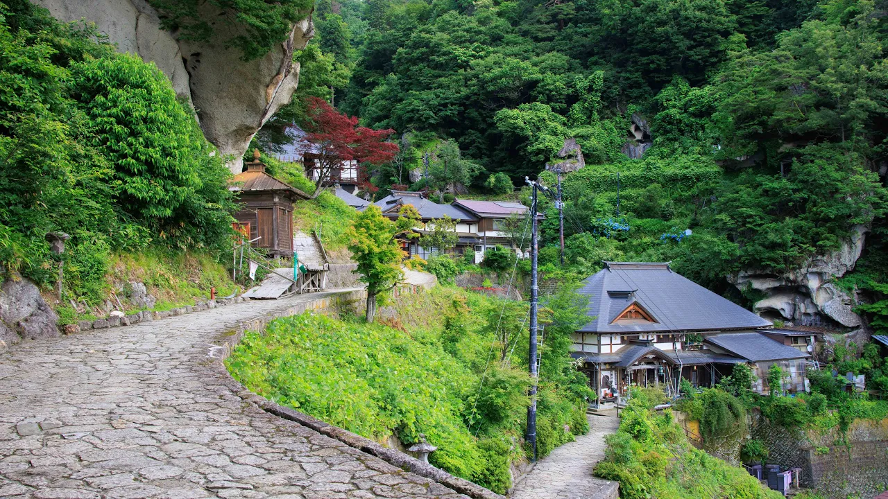 Climbing Forest Stairway to Mountain Temple | Yamadera, Japan