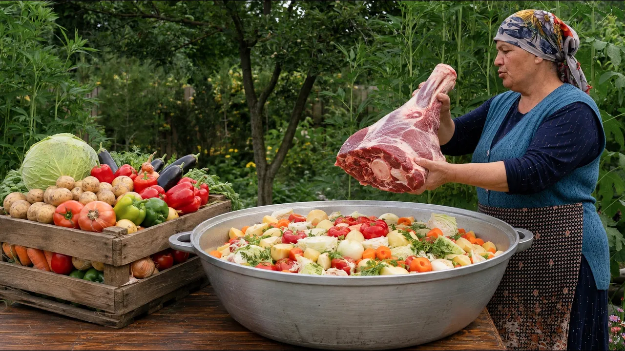 Cooking Uzbek Dimlama | Beef & Fresh Vegetables 🌿🔥