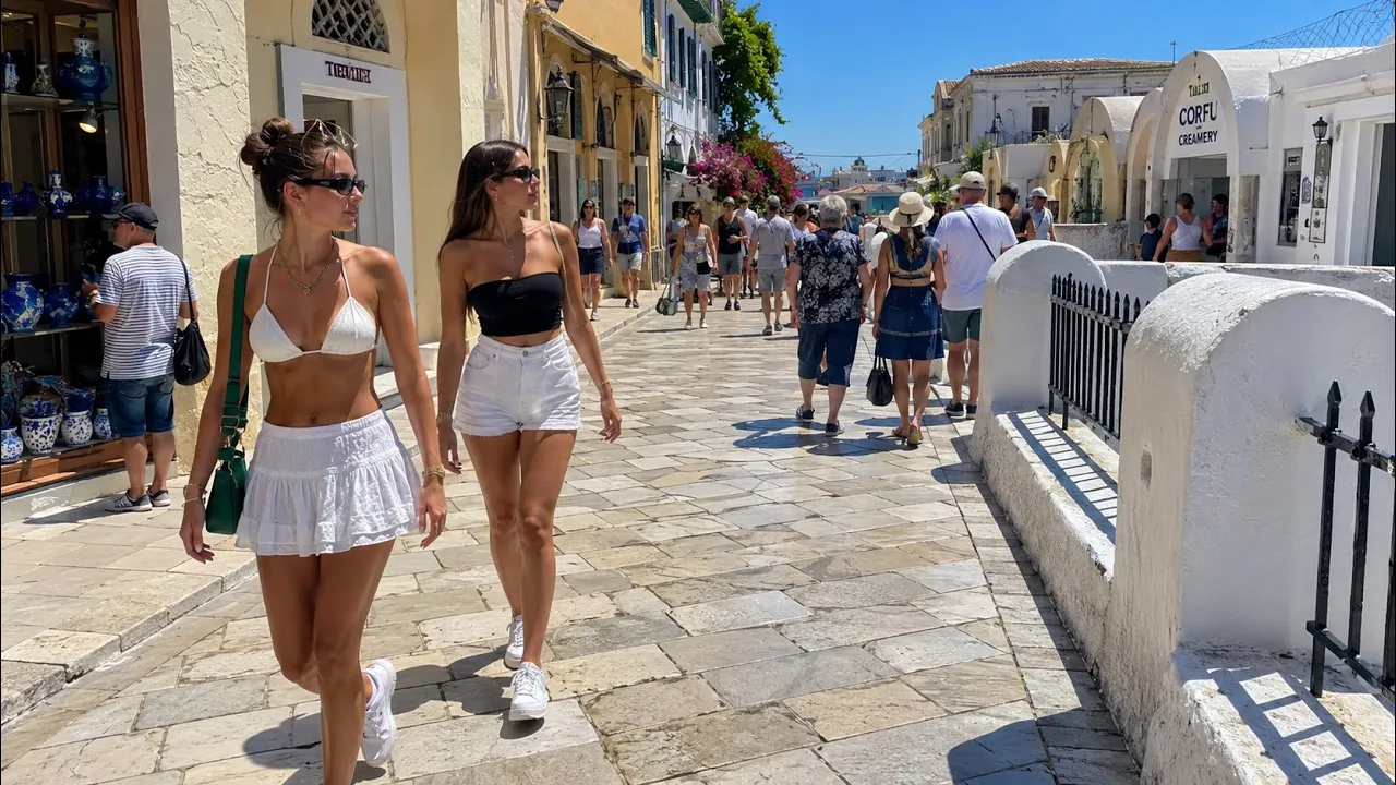 Corfu, Greece 🇬🇷 – A Corfiot Summer Walking Tour  in 4K HDR