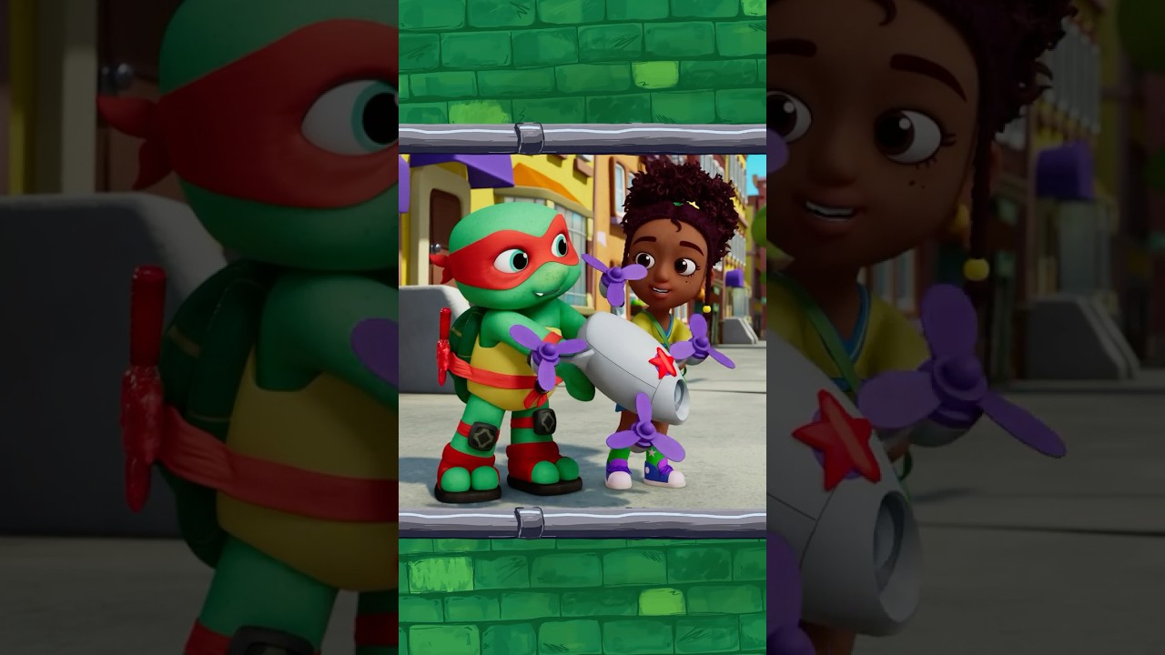 COWABUNGA! These teeny turtles are soaring to rescue April!