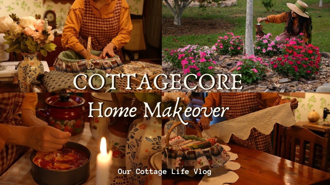 🪡🧺Cozy Cottagecore Home Makeover | Stormy Day ⛈️🕯️