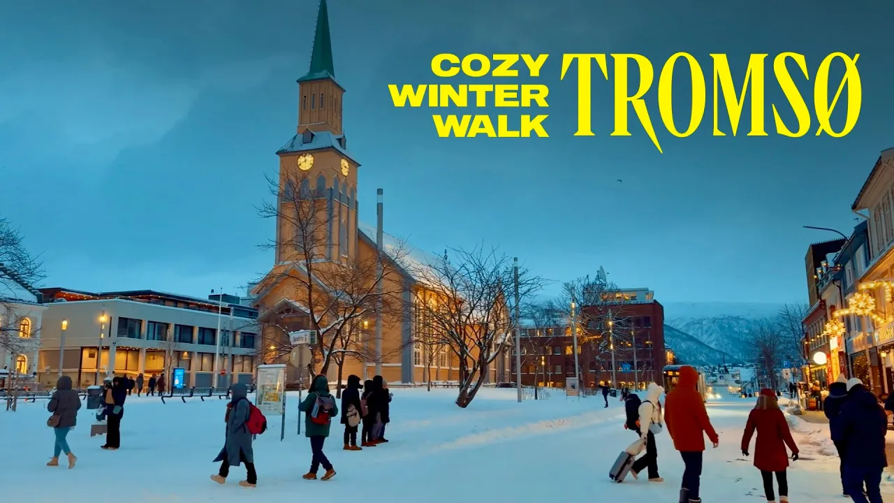 Cozy Winter in Tromsø, Norway | Walking Tour 4K 60fps
