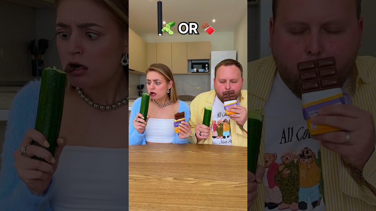 Cucumber OR Chocolate 😂👋 did you notice difference?