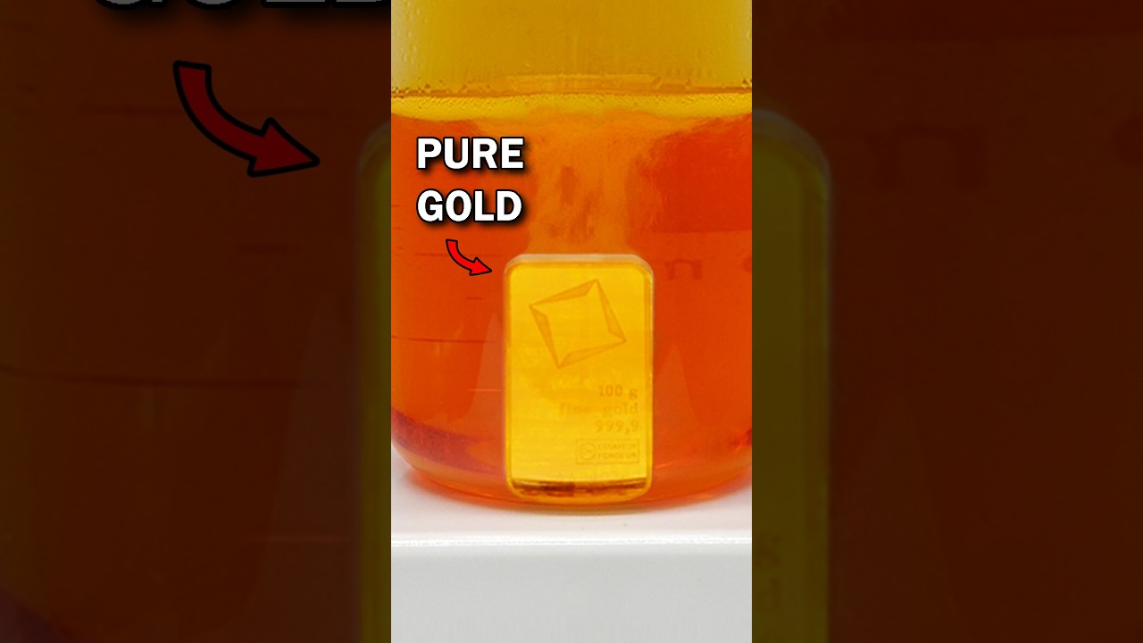 Dissolving a pure gold bar in acid