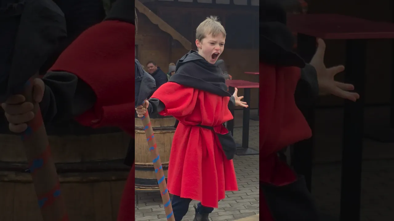 Don't mess with this kid at the Ribeauville Christmas Market!