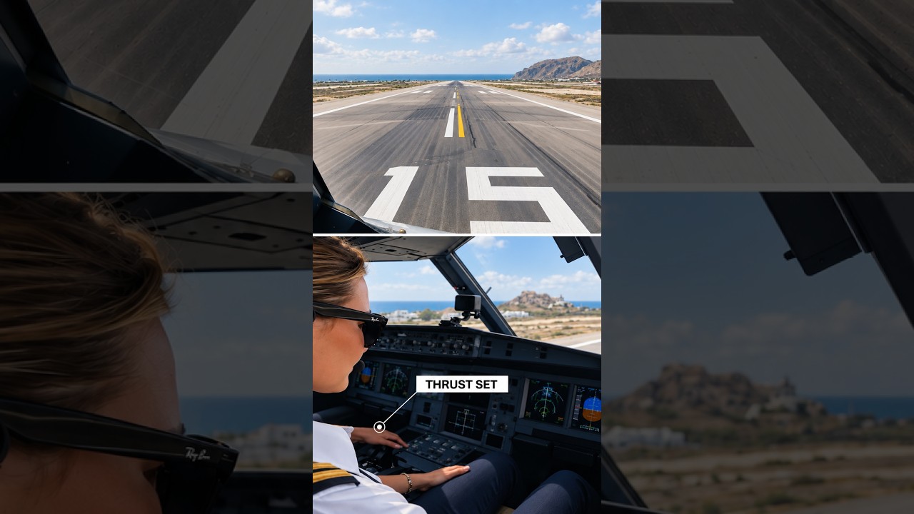 Epic AIRBUS A321NEO TAKEOFF Santorini Airport GREECE RWY15 Cockpit View - Airline Pilot Life
