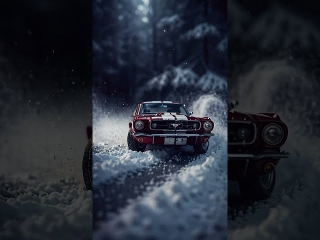 Epic winter drifting through a snowy forest... or is it just a masterful illusion? ❄️🚗