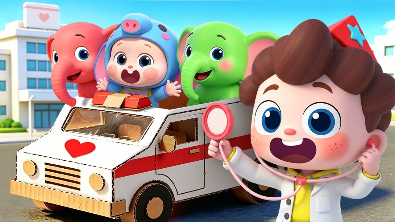 Five Little Elephants Boo Boo Song | Animal Songs | Preschool Songs | BabyBus