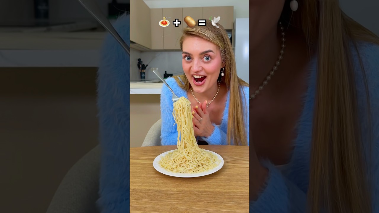 Flying pasta😂 Rate his reaction 1-10🍝😅