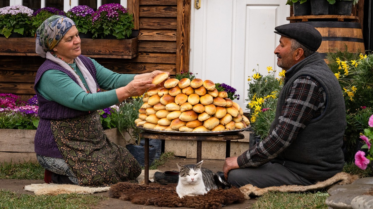 Fresh Bread Cooked Over Fire – Ancient Village Technique 🍞🔥