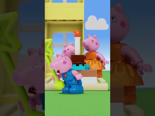 George VS Birthday Cake! 🎂 #PeppaPig #shorts #LEGODUPLO