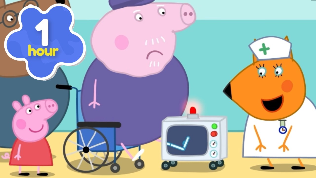 Grandpa Pig Gets an X-RAY! 🩻 Hospital SLEEPOVER!  💤 🏥 Peppa Pig Full Episodes | 1 Hour