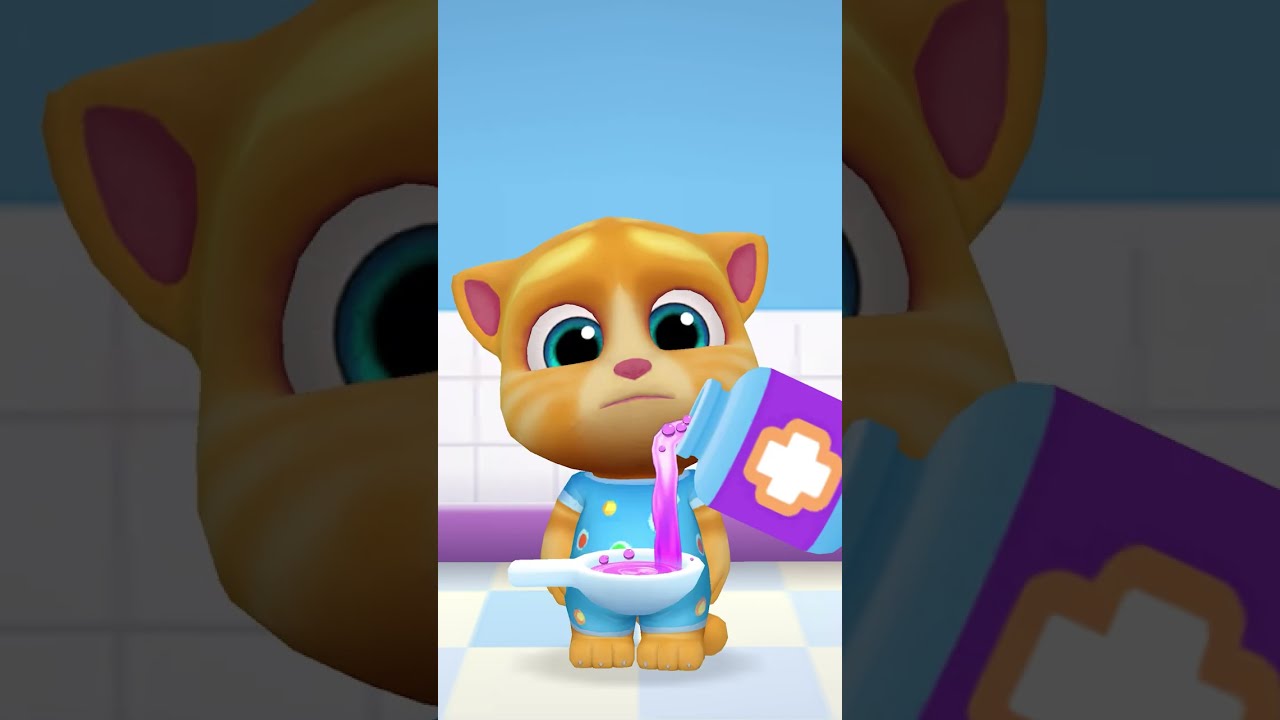 having the sniffels sucks! 🤧 #TalkingTom #MyTalkingTomFriends #sick #medicine