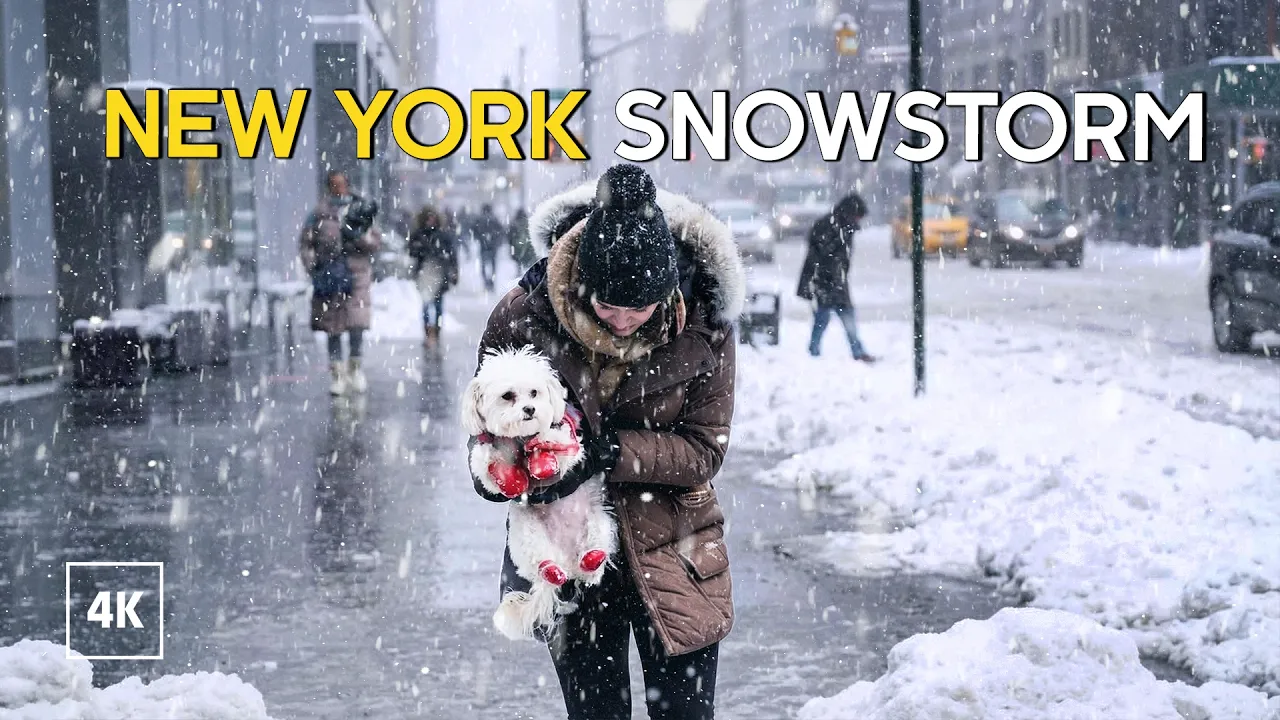 HEAVY SNOWSTORM in NEW YORK 🥶 EXTREME BLIZZARD in MANHATTAN